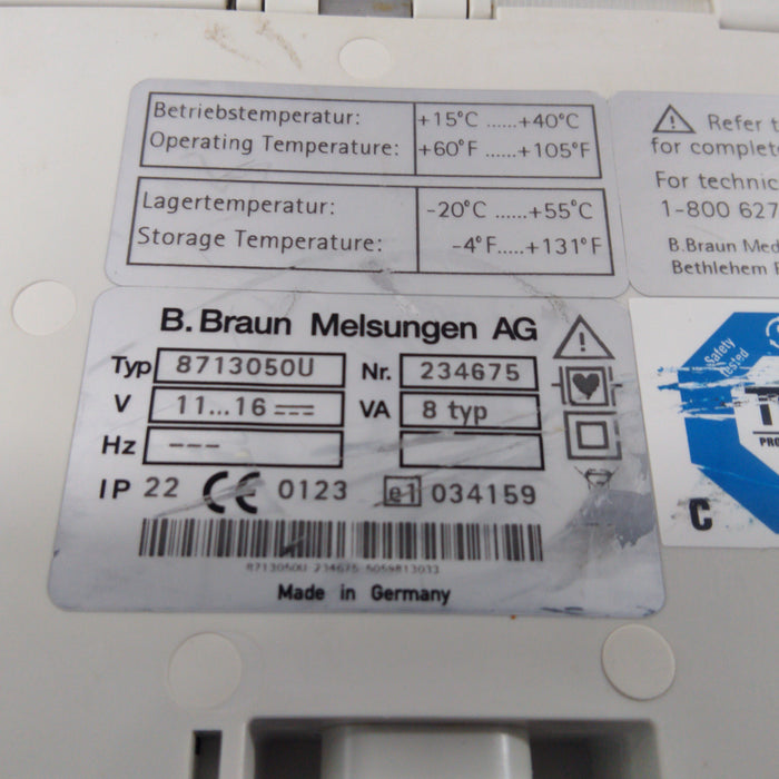 B. Braun Infusomat Space w/AC Adapter Infusion Pump