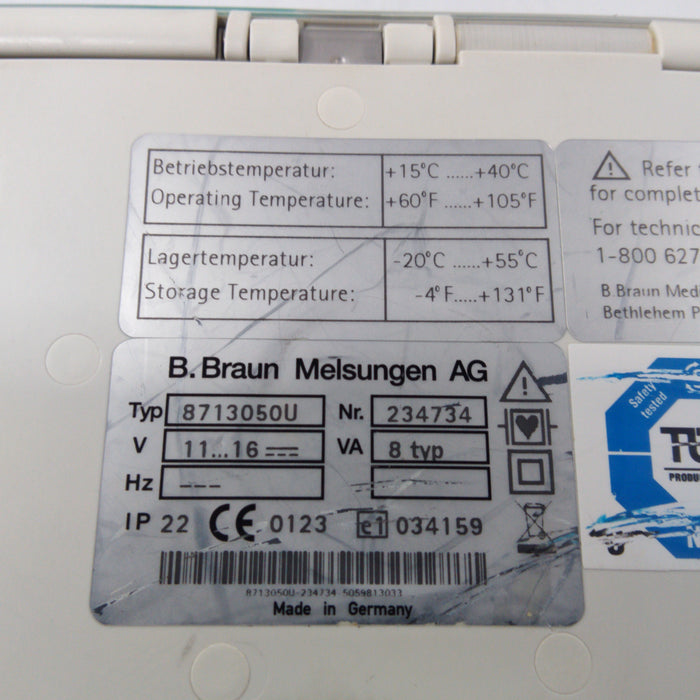 B. Braun Infusomat Space w/AC Adapter Infusion Pump