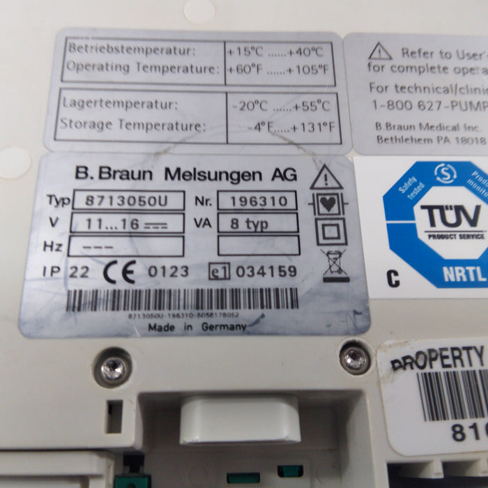 B. Braun Infusomat Space w/AC Adapter Infusion Pump