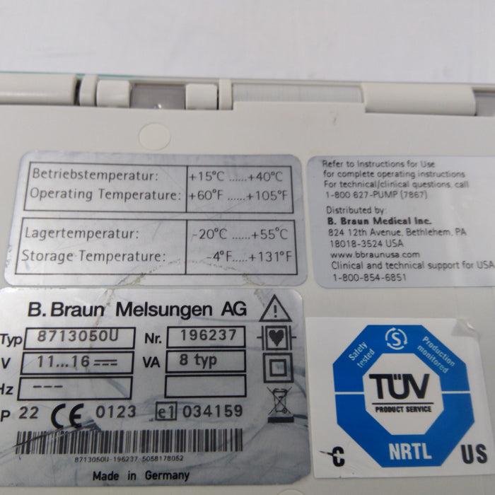 B. Braun Infusomat Space w/AC Adapter Infusion Pump