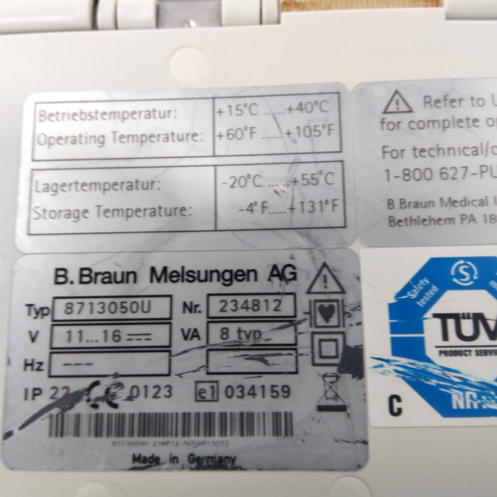 B. Braun Infusomat Space w/AC Adapter Infusion Pump