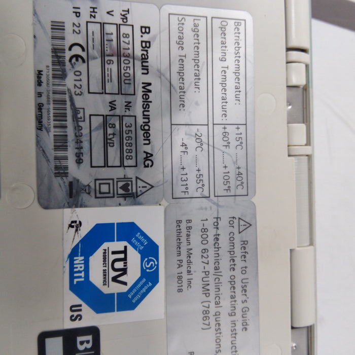 B. Braun Infusomat Space w/AC Adapter Infusion Pump