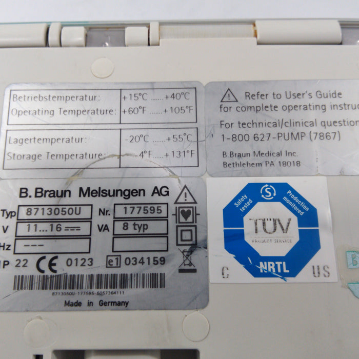 B. Braun Infusomat Space w/AC Adapter Infusion Pump