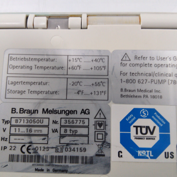 B. Braun Infusomat Space w/AC Adapter Infusion Pump