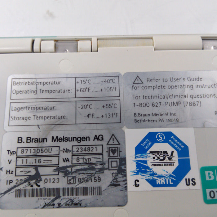 B. Braun Infusomat Space w/AC Adapter Infusion Pump