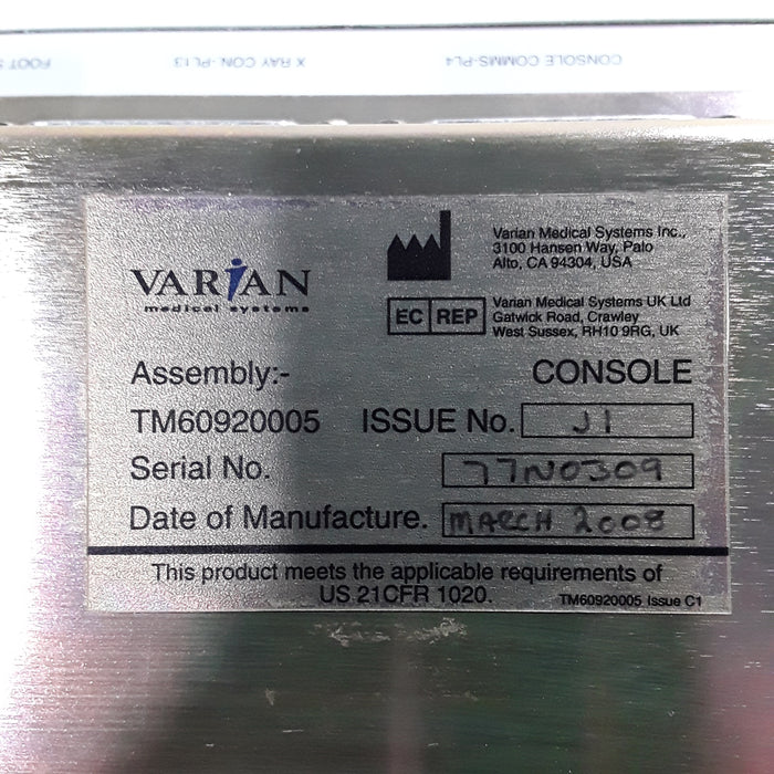 Varian TM6092005 Console