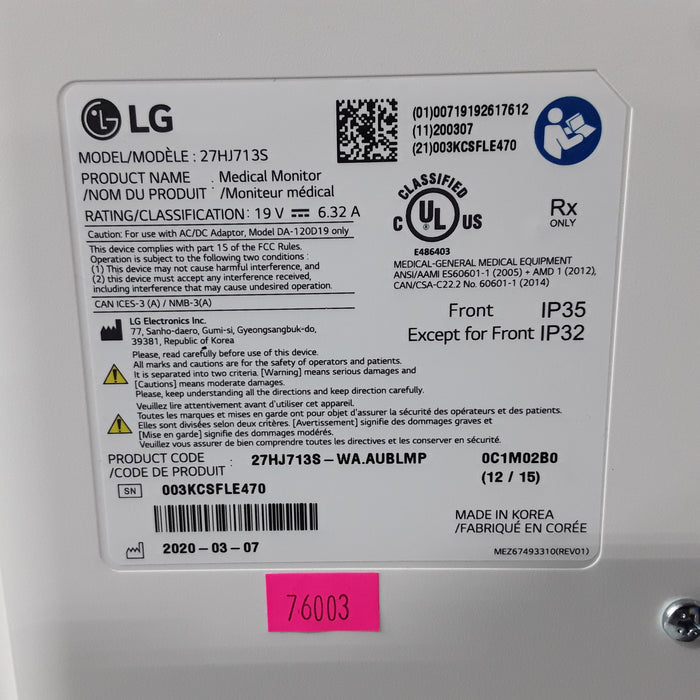 LG Electronics 27" 4K UHD Surgical Monitor