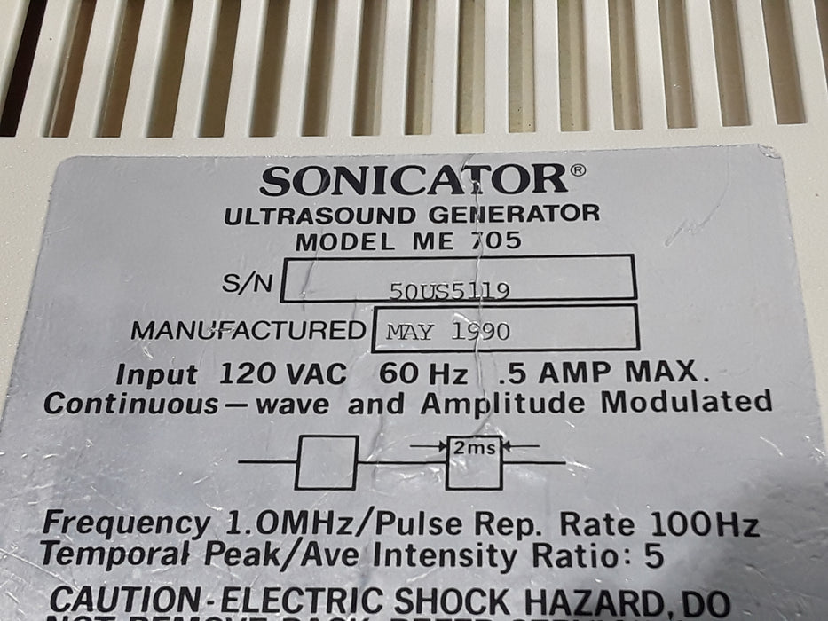 Mettler Electronics Sonicator 705 Ultrasound Generator