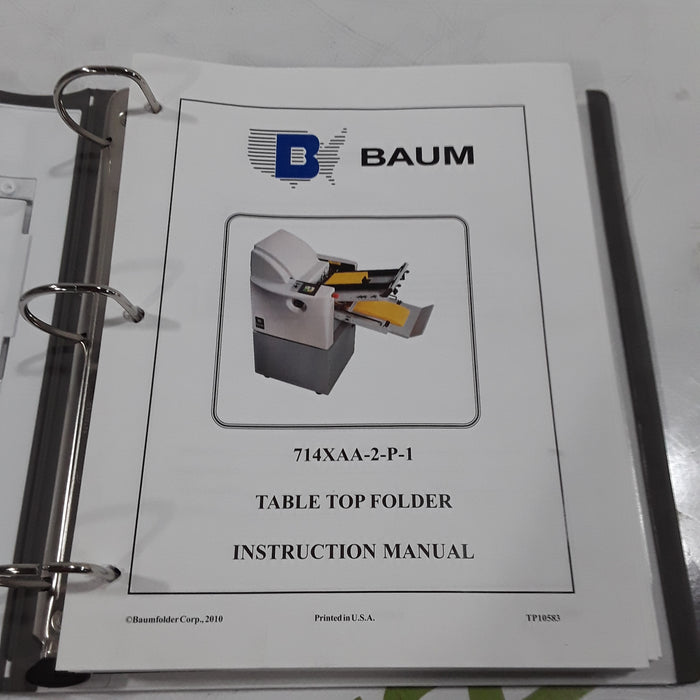 Baumfolder Corp. 714XAA-2-P-1 Table Top Folder