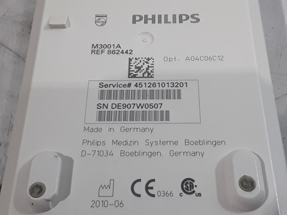 Philips M3001A-A04C06C12 OxiMax SpO2, NIBP, 12 Lead ECG, Temp, IBP MMS Module