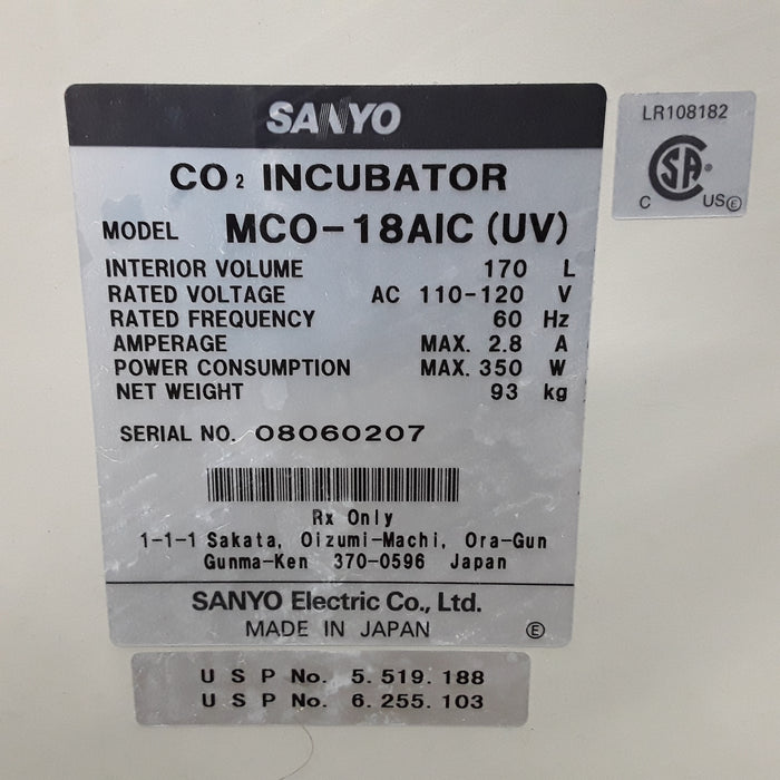 Sanyo Denki MCO-18AIC CO2 Incubator