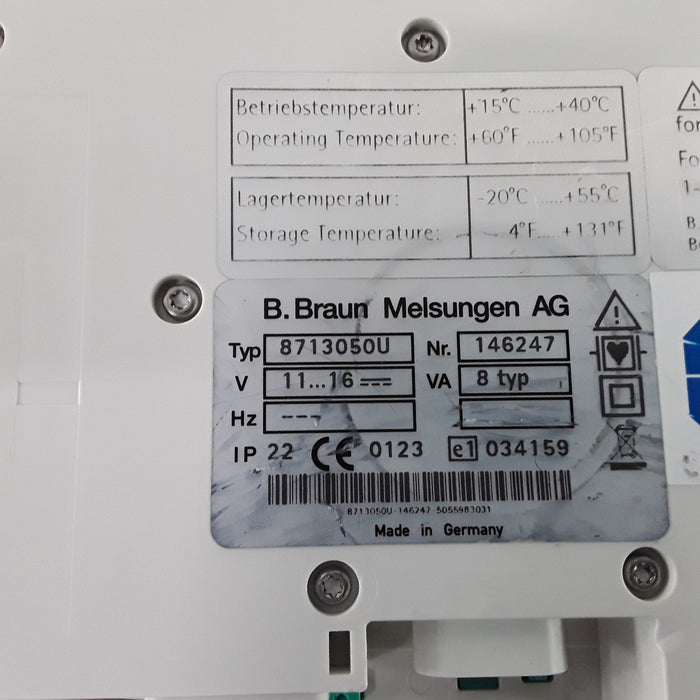 B. Braun Infusomat Space w/AC Adapter Infusion Pump