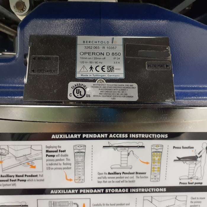 Berchtold Operon D 850 Surgical Table