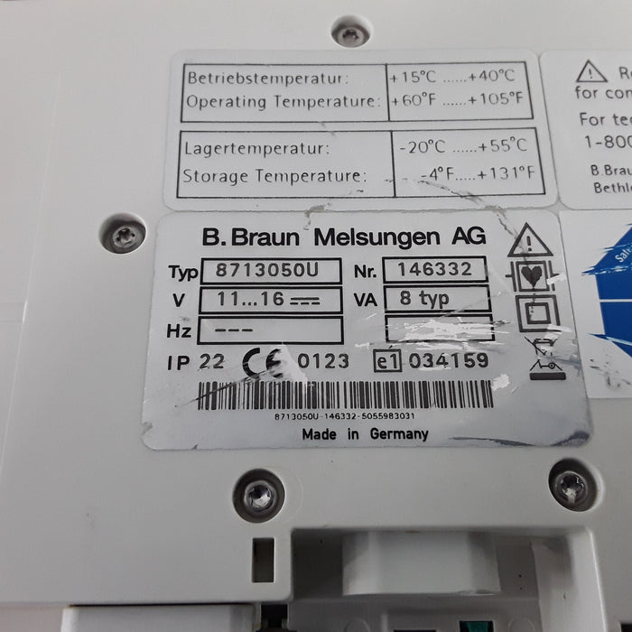 B. Braun Infusomat Space w/Pole Clamp Infusion Pump