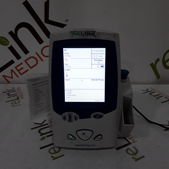 Welch Allyn Spot LXi - NIBP, SureTemp Plus, Nellcor SpO2 Vital Signs Monitor