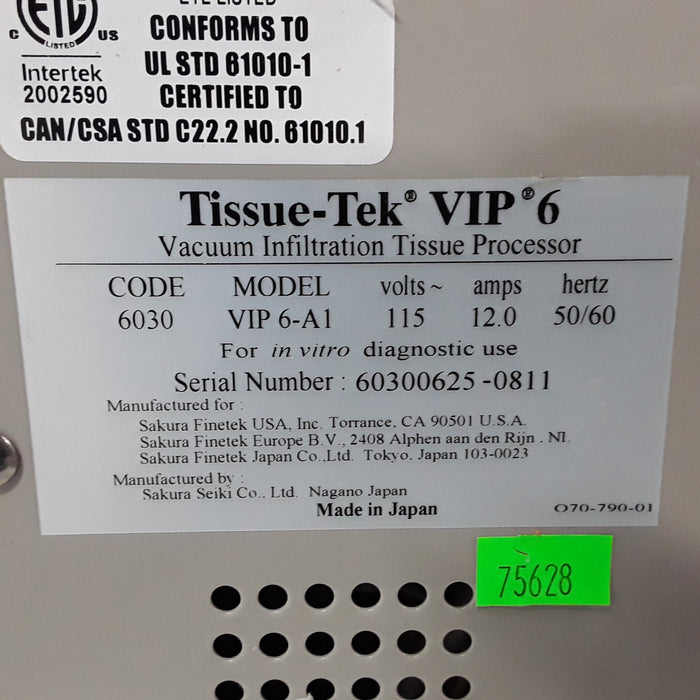 SAKURA Tissue-Tek VIP 6-A1 Vacuum Infiltration Tissue Processor