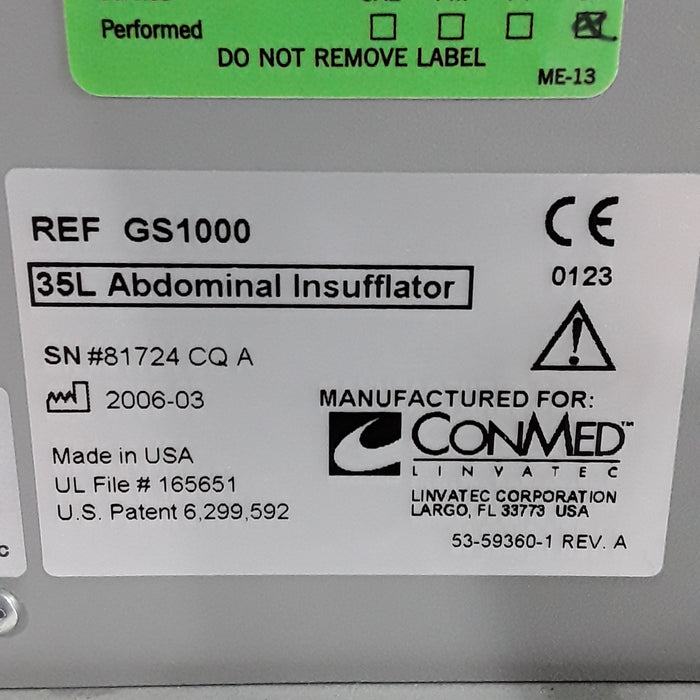 ConMed GS1000 35L Insufflator