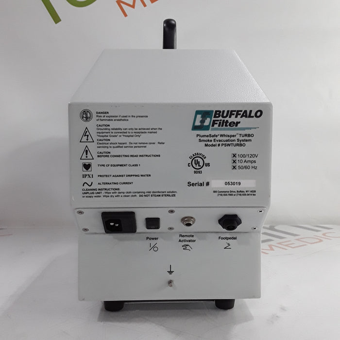 Buffalo Filter PlumeSafe Whisper Turbo Smoke Evacuation System