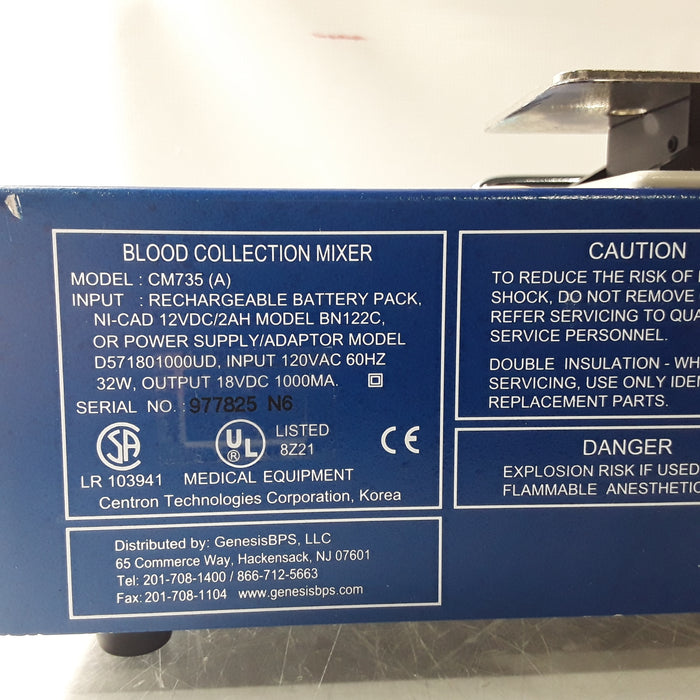Genesis BPS CM-735A Blood Collection Mixer
