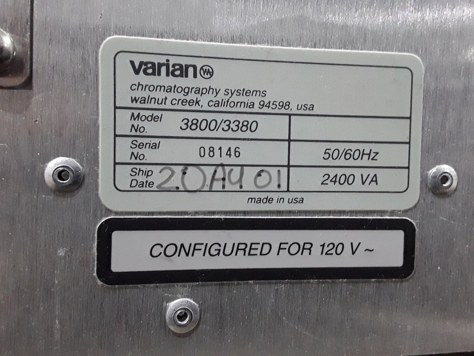 Varian CP-3800 Saturn 2000 GC/MS Gas Chromatograph Mass Spectrometer