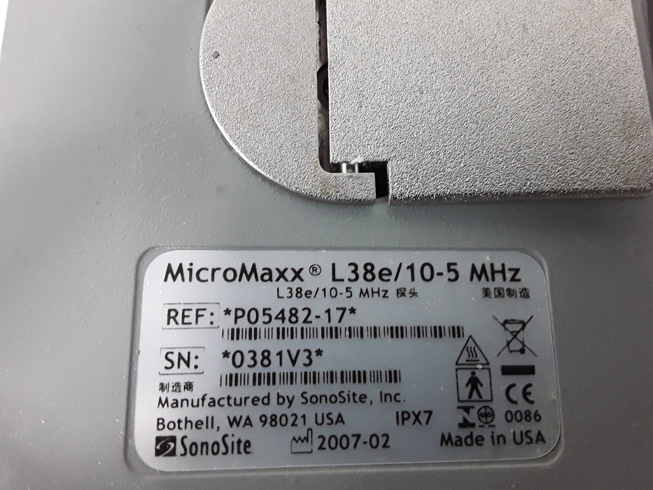 Sonosite MicroMaxx L38e/10-5 MHz P05482-25 Transducer