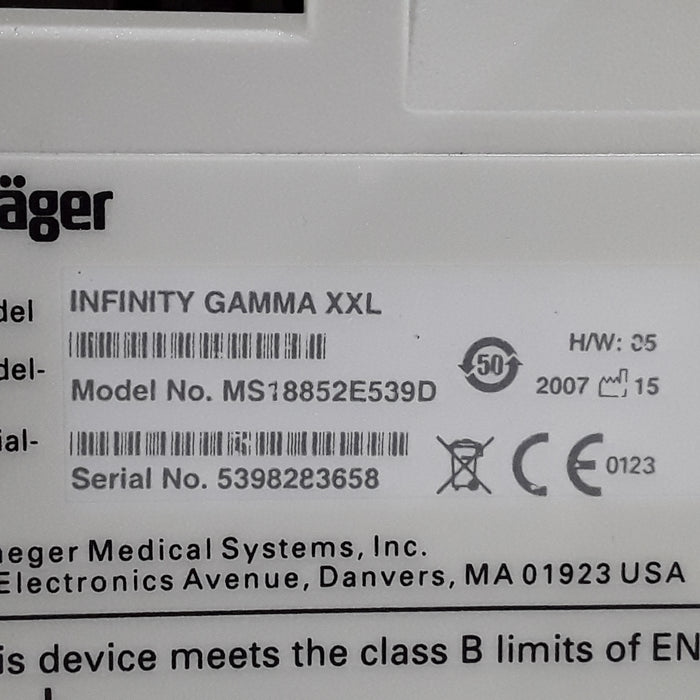 Draeger Medical Infinity Gamma X XL Patient Monitor