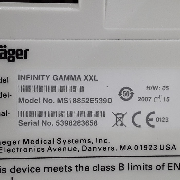 Draeger Medical Infinity Gamma XXL Patient Monitor
