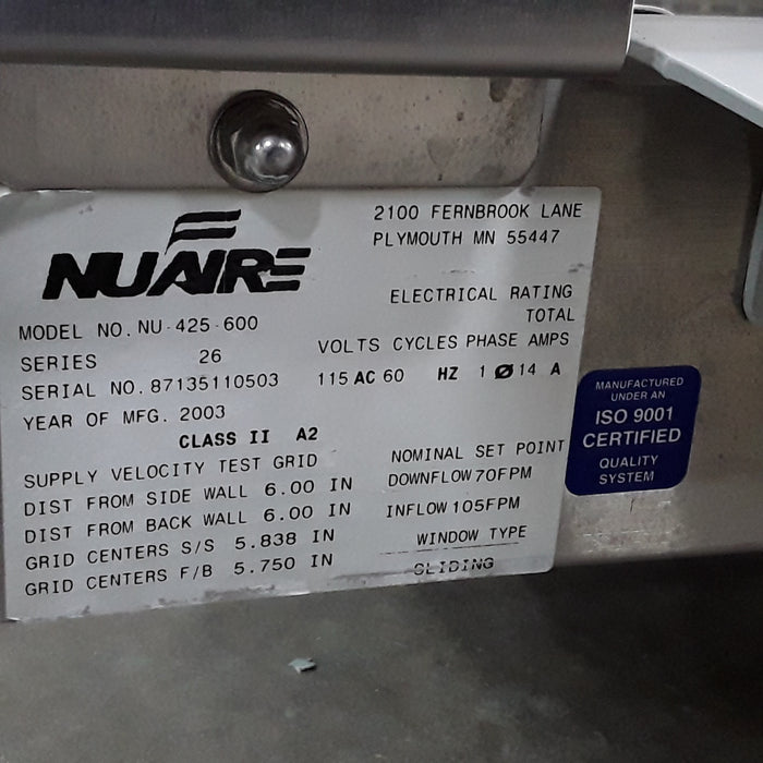Nuaire NU-425-600 Class II Biological Safety Cabinet