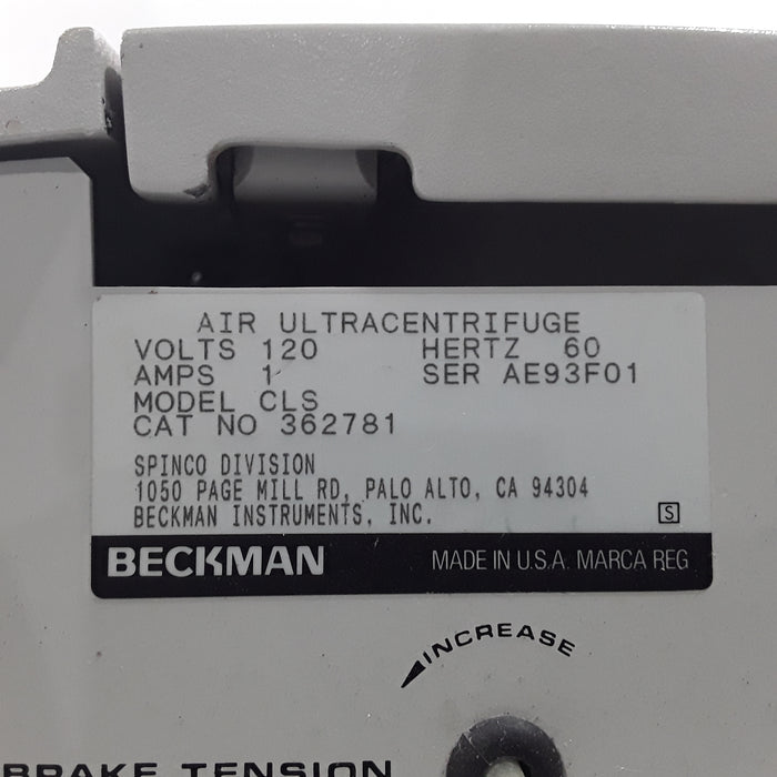 Beckman Coulter AIRFUGE CLS Ultracentrifuge