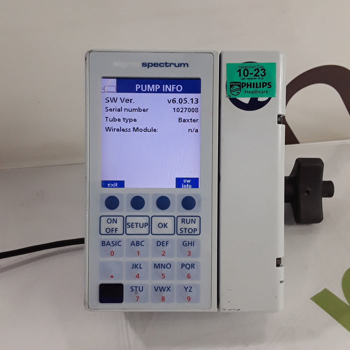 Baxter Sigma Spectrum 6.05.13 without Battery Infusion Pump