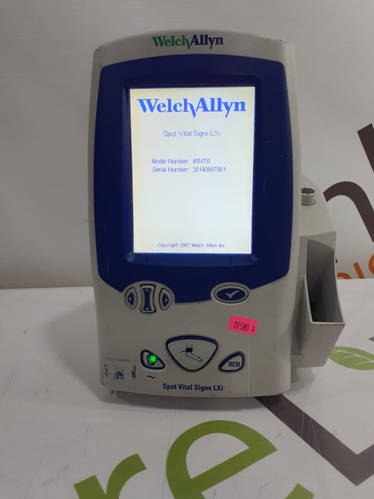 Welch Allyn Spot LXi - NIBP, SureTemp Plus, Nellcor SpO2 Vital Signs Monitor