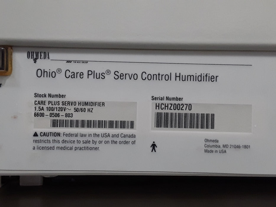 Ohmeda Medical Ohio Care Plus 4000 Incubator