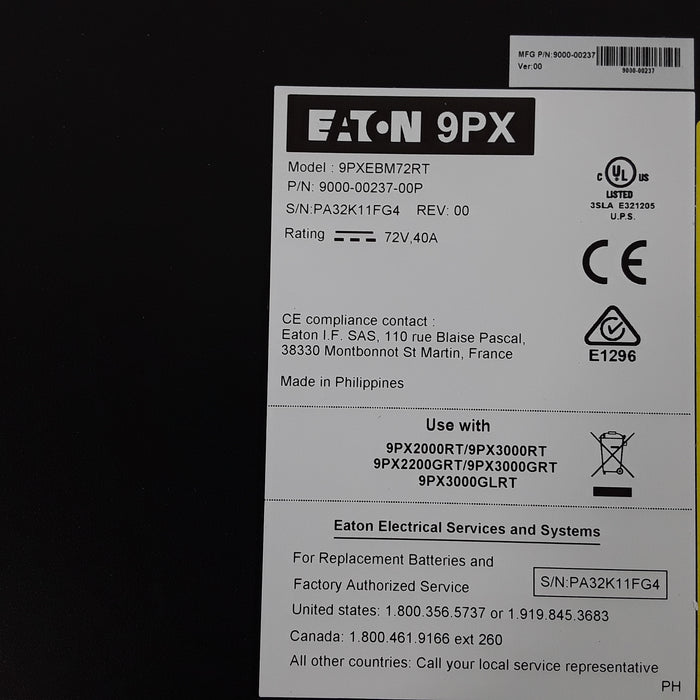 Eaton Corporation 9PXEBM72RT Extended Battery Module
