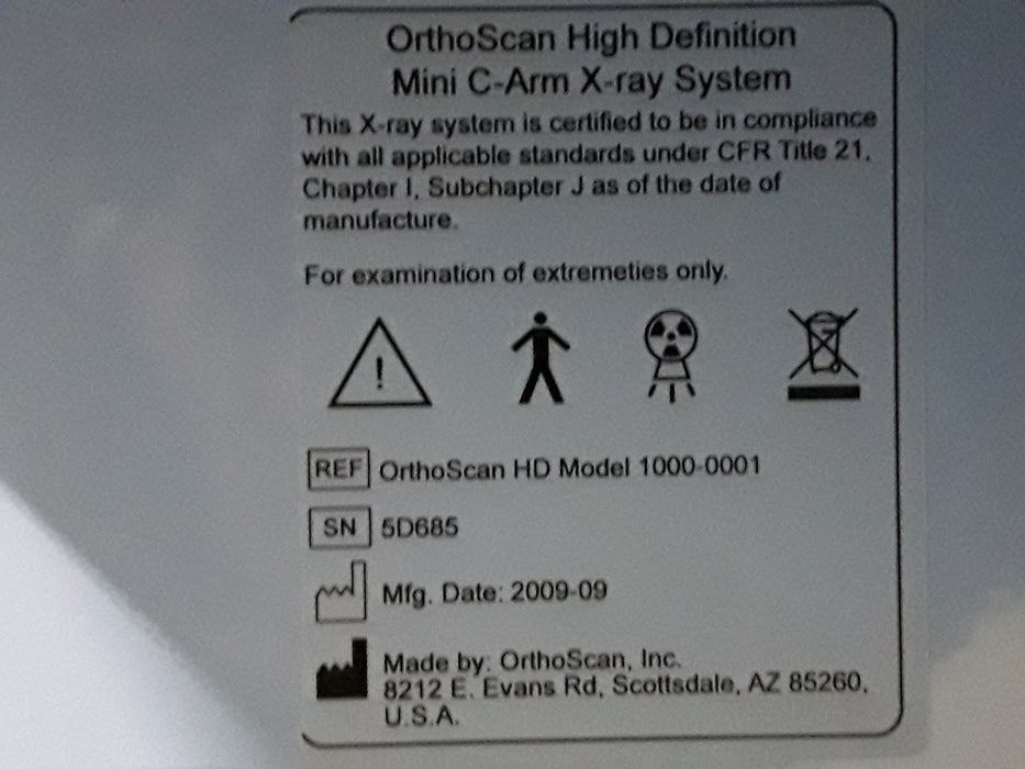 Orthoscan HD 1000-0001 Mini C-Arm