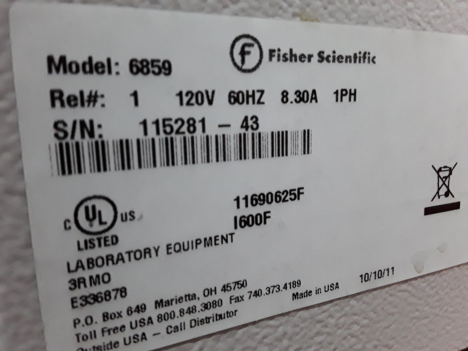 Fisher Scientific 6859 Forced Air Isotemp Incubator