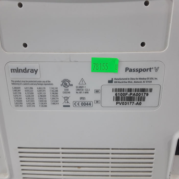 Mindray Passport V w/CO2 Patient Monitor
