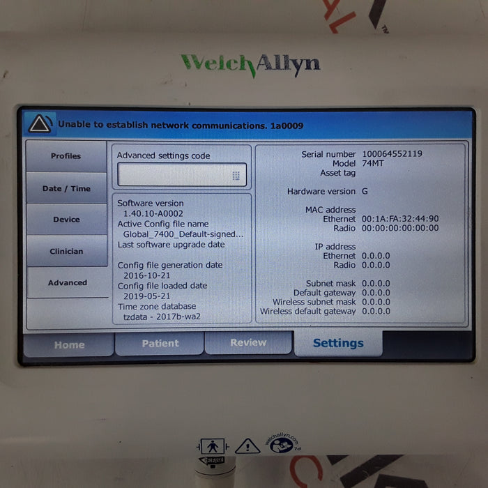Welch Allyn Connex Spot Standard - Masimo SpO2, SureTemp Monitor