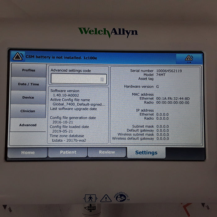 Welch Allyn Connex Spot Standard - Masimo SpO2, SureTemp Monitor
