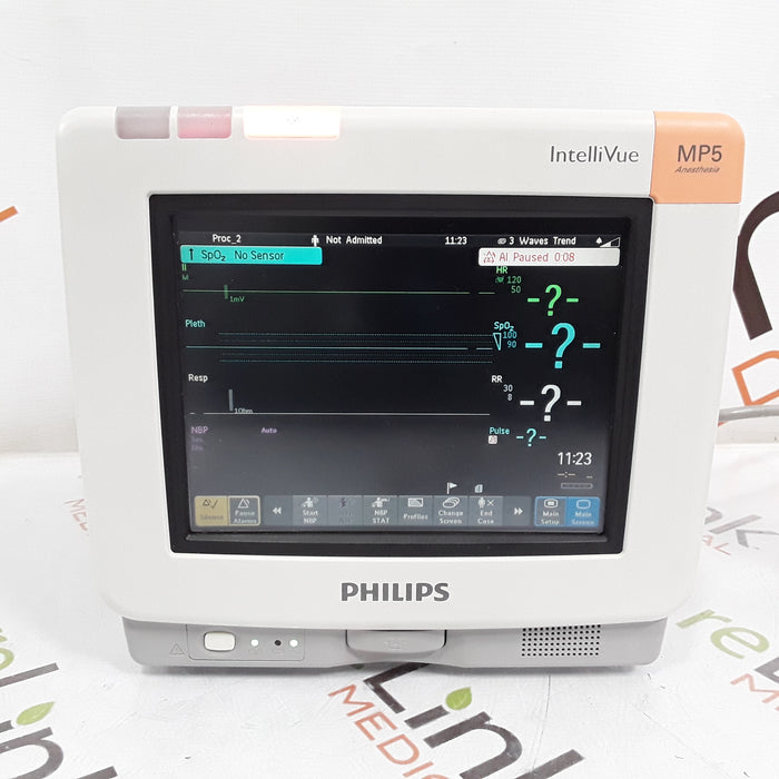 Philips IntelliVue MP5 Anesthesia SpO2, ECG, NIBP, IBP, Temp Patient Monitor