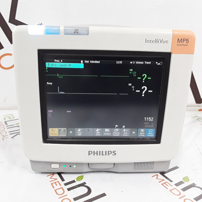 Philips IntelliVue MP5 Anesthesia SpO2, ECG, NIBP, IBP, Temp Patient Monitor