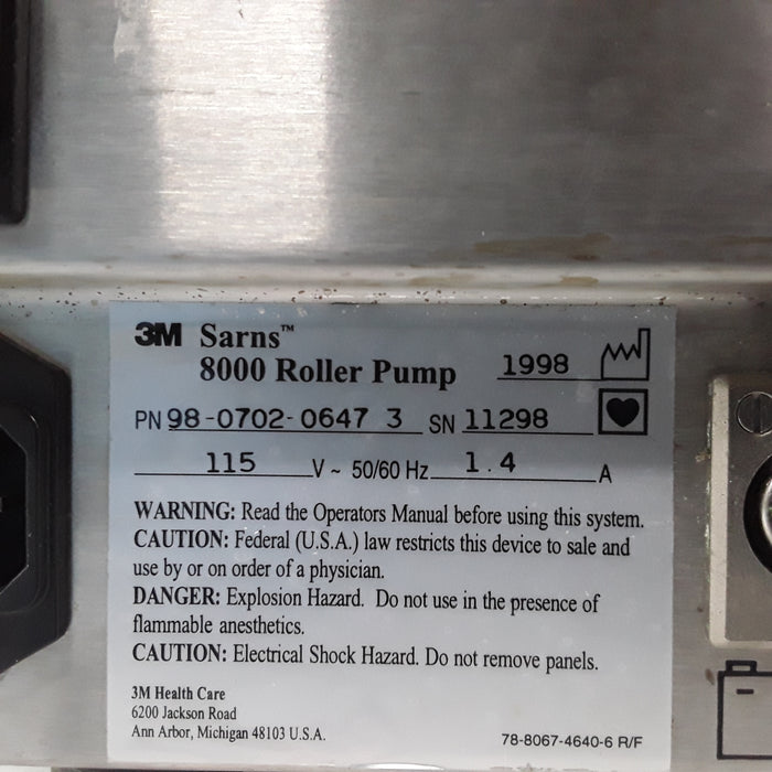 Terumo Medical Sarns 8000 Roller Pump