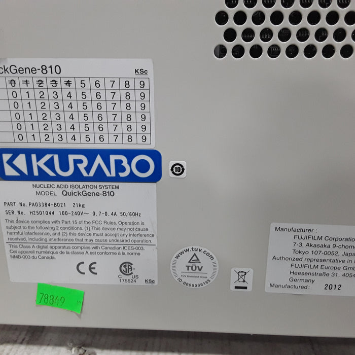 KURABO INDUSTRIES LTD. QuickGene-810 Nucleic Acid Isolation System