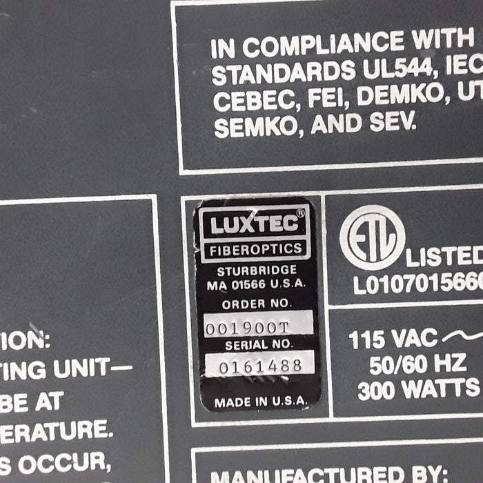 Luxtec Universal Series 1900 Xenon Fiber Optic Light Source