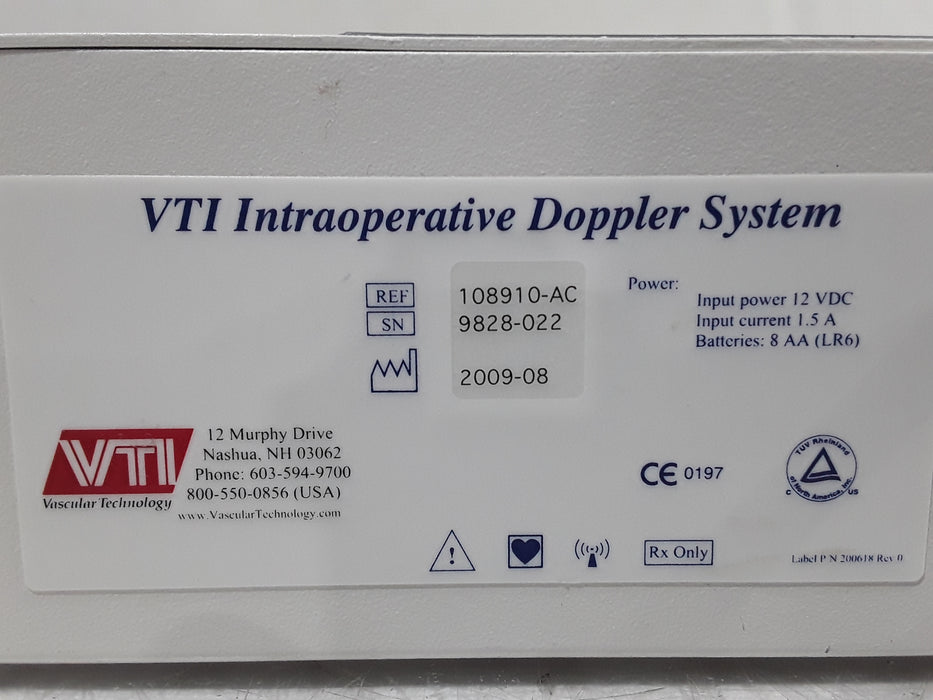 Vascular Technology Inc 108910-AC VTI Intraoperative Doppler System
