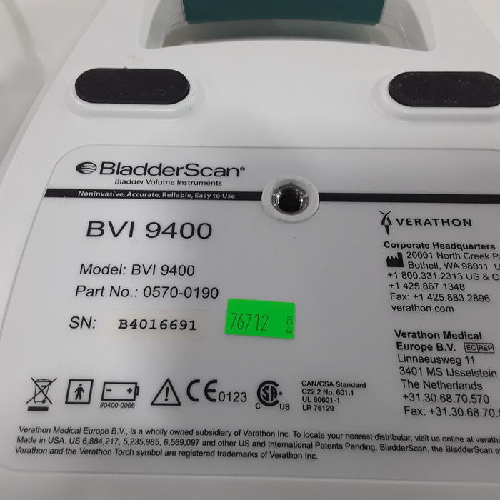 Verathon Medical, Inc BVI 9400 Bladderscan