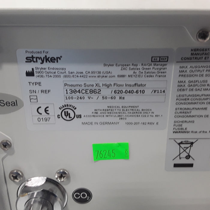 Stryker 620-040-610 Pneumo Sure XL High Flow Insufflator