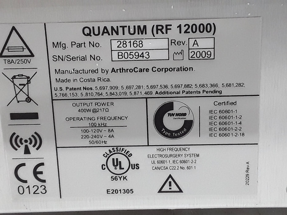 ArthroCare Corporation Quantum 2 Electrosurgical Unit