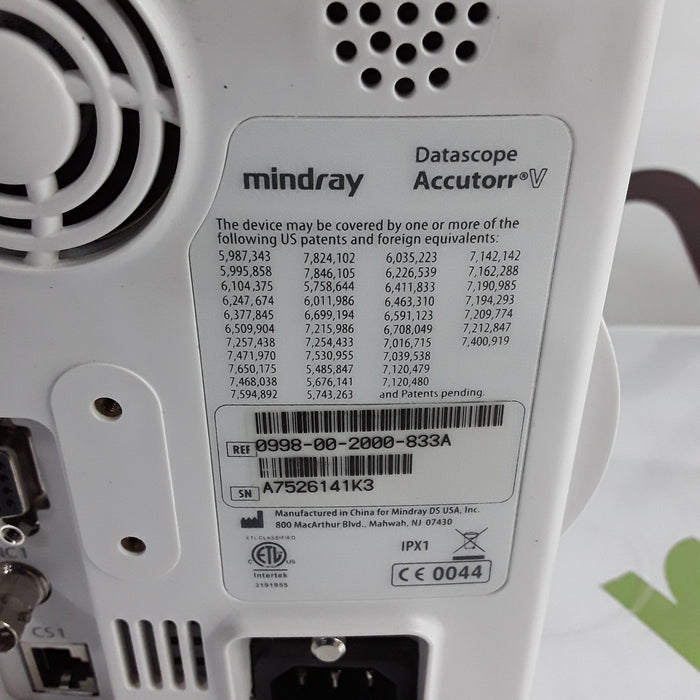 Mindray Datascope Accutorr V Vital Signs Monitor