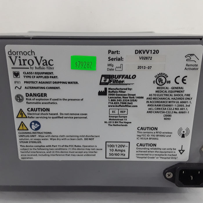 Buffalo Filter ViroVac Smoke Evacuation System