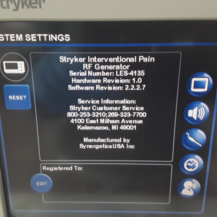 Stryker 406-800 RF Generator